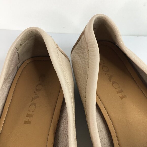 Coach  Fredrica A5175 Beige Pebble Grain Leather Slip On Loafers Size 5.5B - Picture 3 of 8